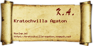 Kratochvilla Agaton névjegykártya